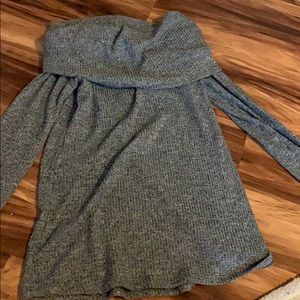 Off the shoulder shawl shirt